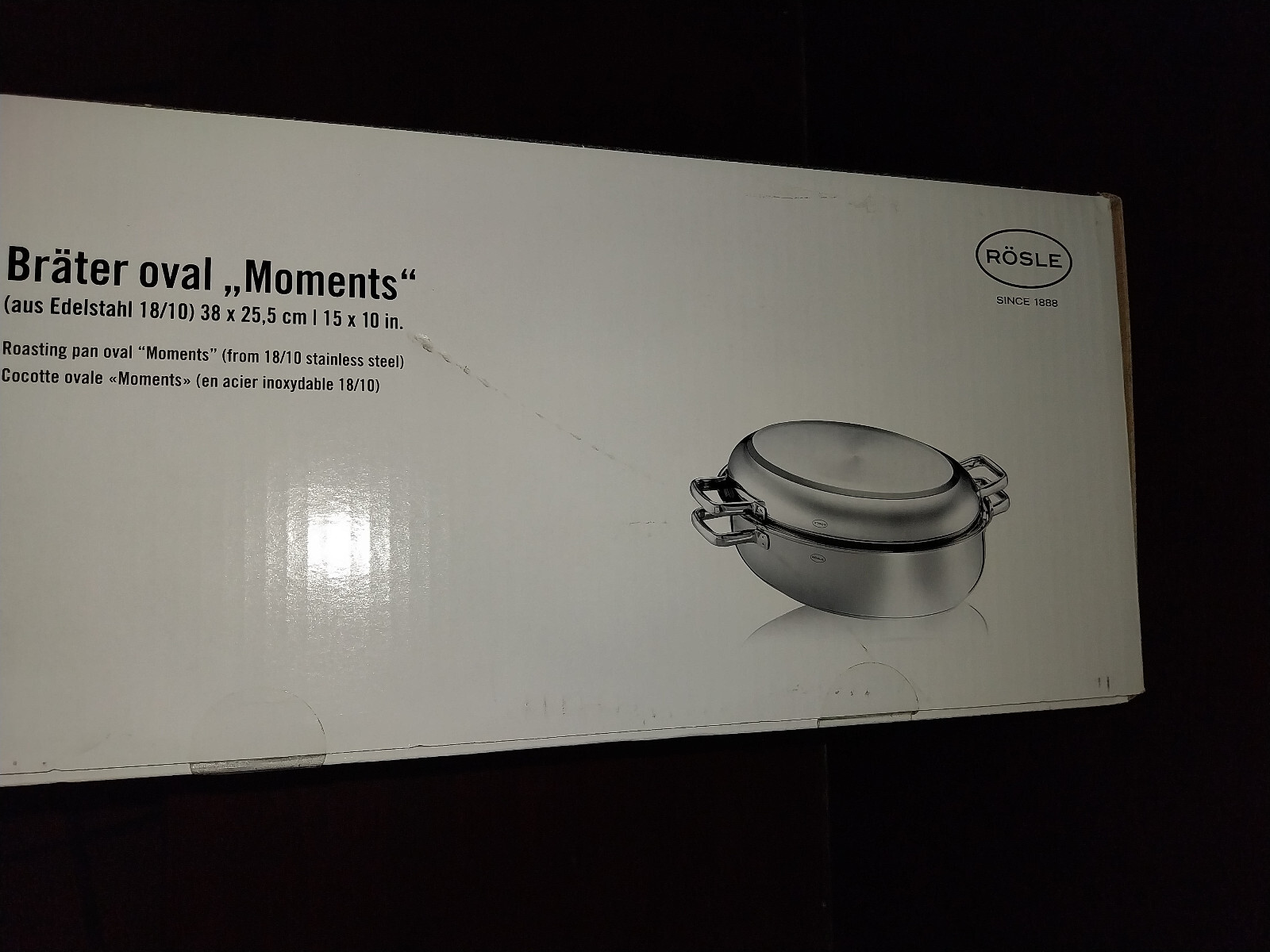 Rösle Bräter oval "Moments", Edelstahl, 38 X25,5 cm, NEU, OVP