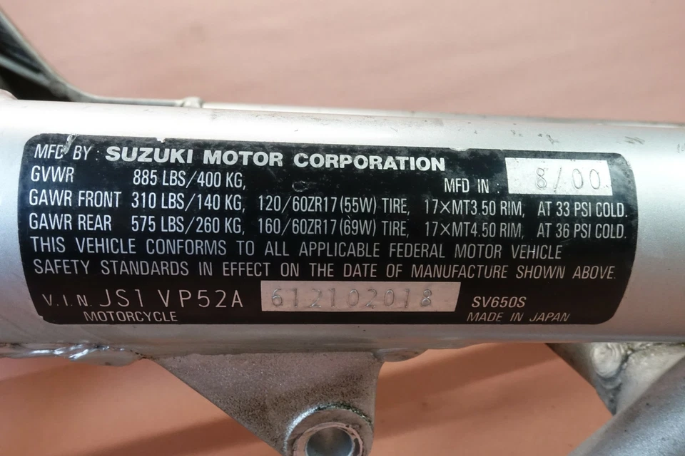 Chasis cuadro principal Suzuki SV650S 1999-2002 Foto 2 de 4
