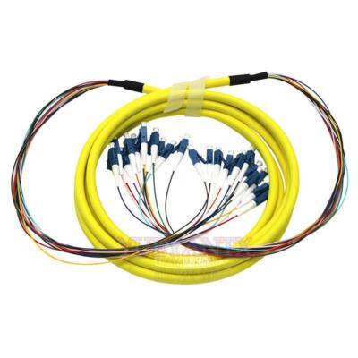 LC to LC Single Mode 12 Strand 9/125 Indoor Fiber Cable Optical Patch Cord 70 M