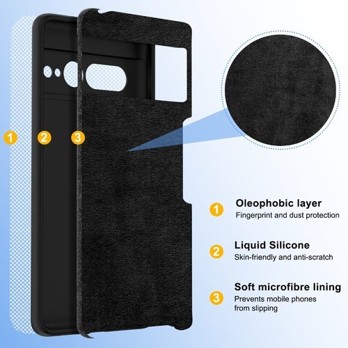 Pour Google Pixel 7 Pro Étui,Slim Liquid Silicone Gel Étui Téléphone + Écran - Photo 4 sur 28