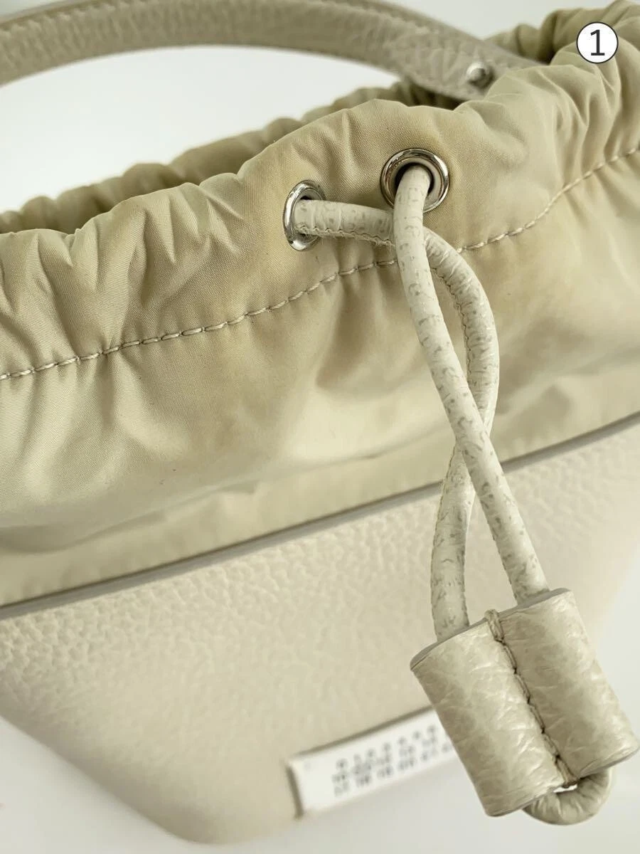 Borsa a tracolla Maison Margiela in pelle 2 vie 5Ac secchiello bianca borsa donna originale LT