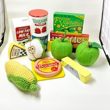 Wooden and Stuffed Play Food Lot