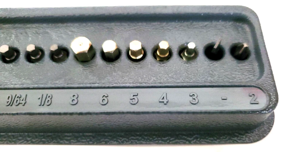 HERRAMIENTAS ENCAJABLES EE. UU. 17 Piezas 1/4" Hex Drive Bajo Perfil Juego de Brocas Rechonchas SDMS17 NUEVO+ Foto 4 de 4