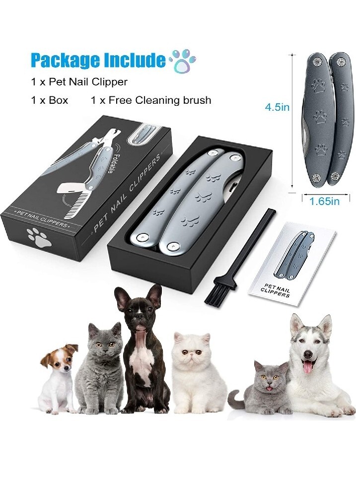 Dog Nail Clippers for Small Dogs, 3 in 1 Foldable Puppy Dog Toenail