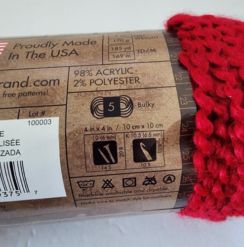 Nuovo filato fatto in casa marca Lion ""Candy Apple"" #375 bulky 5 185 iarde 6 oz - Foto 4 di 5