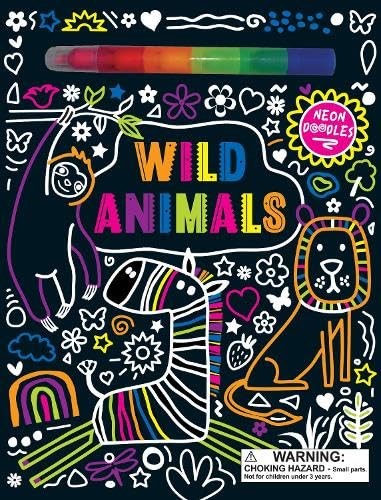 Neon Doodles Book - Wild Animals by Tracy Hare 9781912544592 NEW - Image 5