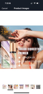 Color Correcting Facial Serum, SPF 50 PA+++, Moisturizing Makeup Primer, (2pack)