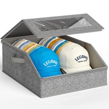 Sturdy Hat Storage for Baseball Caps, Holds up to 24 Caps Clear Hat Organizer...
