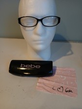 BEBE Eyeglasses Frames Only ADMIRED BB5005 Jet Black Full Rim W Case And Cloth