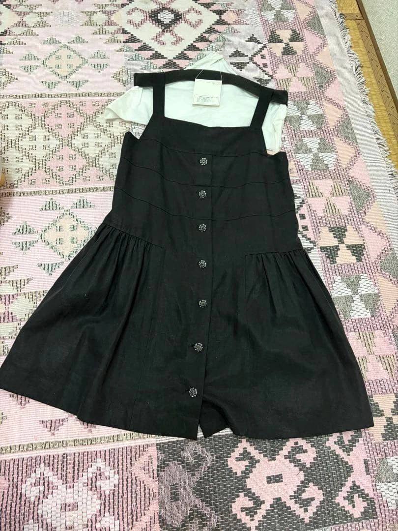 Chanel — CHANEL Black Sleeveless Flare Dress Button Detail Size 38 France SR2092
