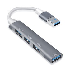 USB Hub 4-Port USB Hub Ultra-Slim Data USB Splitter Portable Aluminium Alloy ...