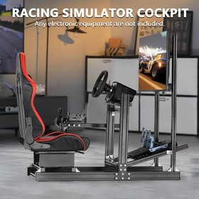 Marada 4080 Aluminum Racing Game Cockpit With Red Seat&TV Stand Fit LogitechG923