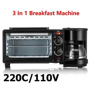 3 In 1 Multifunction Breakfast Machine Toaster Oven Pan Frying Coffee 220V 110V