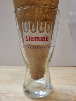 HAMM'S White Pine Beer Glass 6 1/8'' VINTAGE Land Of Sky Blue Water