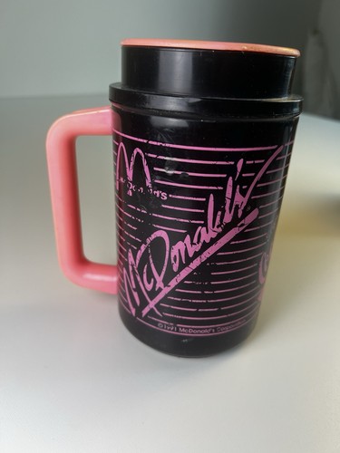 1991 McDonald’s Refill Mug Neon Pink And Black - Picture 1 of 11