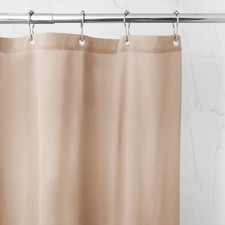Waterproof Solid Tan Fabric Shower Curtain Liner 70 x 72 Inches Heavy Duty
