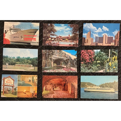 Vtg Postcard Lot Mixed Travel Cruise Ship Tiki House 9pc Multicolor Good Retro