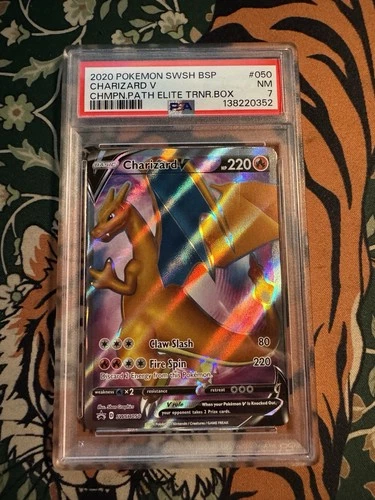 Pokemon 2020 Champions Path Elite Trainer Box CHARIZARD V Promo 050 PSA 7 RARE 2