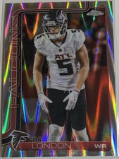 Topps 2024 Chrome Ray Wave Refractor Drake London #12 Atlanta Falcons Football