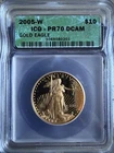 2005-W $25 American Gold Eagle - 1/2 Oz Gold PR70 DCAM ICG