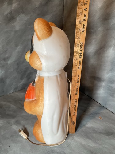 Maschera zucca vintage Halloween ORSO soffiaggio bandito cortile leggero impero fantasma 23" - Foto 5 di 6