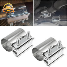 Exhaust Pipe Clamp 2 Inch Stainless Steel Butt Joint Coupler 2 Pack