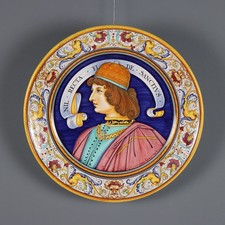 Piatto Artistico Maiolica Deruta Manifattura Fratelli Mari Italia '900 Originale