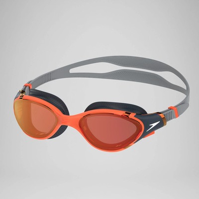 Speedo Biofuse 2.0 Mirrored Goggles, Orange/Grey