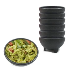 Set of 4 Salsa Bowls  Plastic Mexican Molcajete Style Ideal for Serving Chips