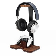 Controller Stand Wood Headphone Stand for Desk Gaming Desk Accessories Contro...