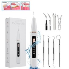 Ultrasonic Electric Tooth Cleaner Tartar Plaque Remover Dental Scaler Tool NEW