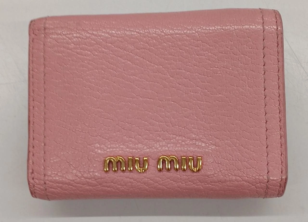 MIU MIU Portafoglio rosa triplo 3 9 pollici