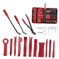  19Pcs Trim Removal Tool Set Panel Fastener Clips Removal Automotive Red