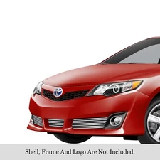 For Toyota Camry 12-14 Bumper Grille 3-Pc Chrome Polished 8x6 mm Horizontal