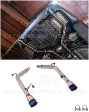 For 07-14 Infiniti G35 G37 Sedan Muffler Delete 4" Dual Burnt Tips Axle Back