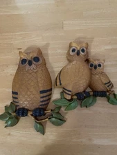 VINTAGE HOMCO 1976 WALL OWLS