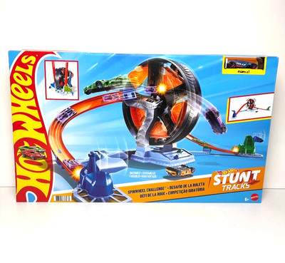 Hot Wheels Stunt Tracks Spinwheel Challenge Set - Neu