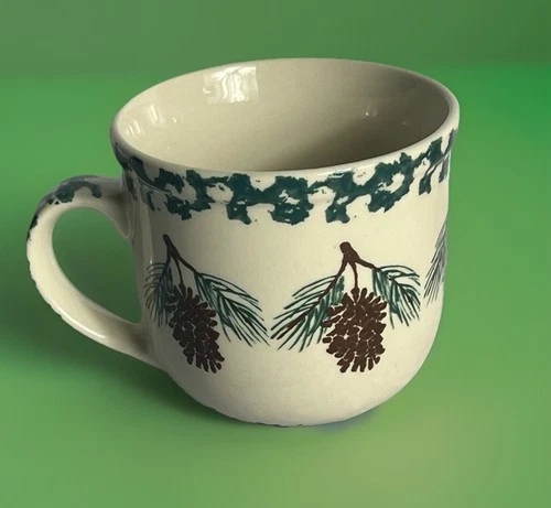 ~Vintage~ (1) Folk Craft - "PineCone" - by Tienshan - 12 oz. Cups/Mug