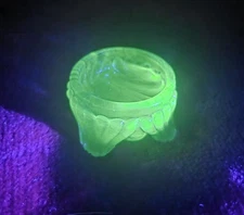 Vintage Guernsey Cobalt Blue ~UV Reactive ~ 4 Footed Salt Cellar@ VERY RARE~L@@K