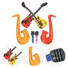 3 Pcs Spielzeug Mikrofon Saxophon Aufblasbar Kinderspielzeuggitarre