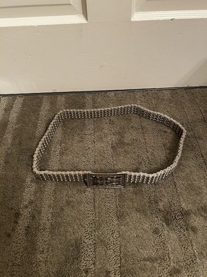 1970s Japan EK-35  Motorcycle Chain Belt Etched Buckle 39'' W/ Buckle Stainless