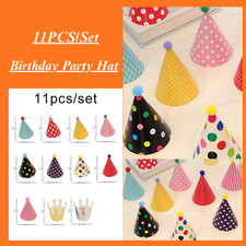 Mini Birthday Party Hat Patterned Cone Hat Celebration Decoration