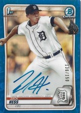 2020 Bowman - Chrome Prospects Autographs Zack Hess #CPA-ZH Blue Refractor /150