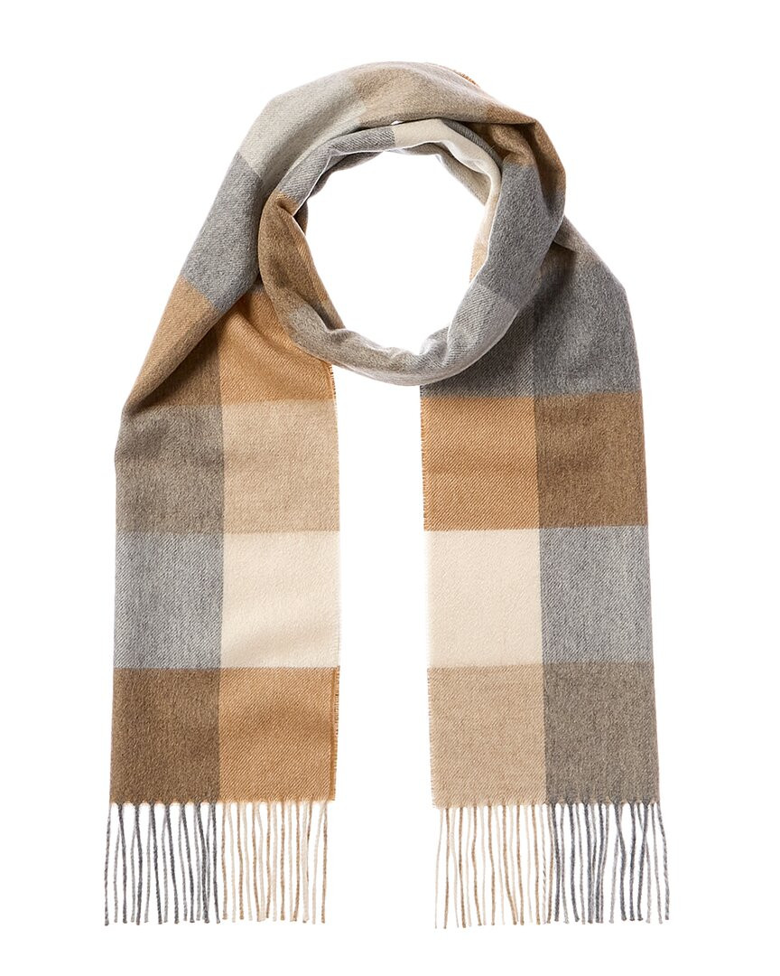 Кашемировый шарф Amicale Cashmere New Buffalo в клетку, женский серый