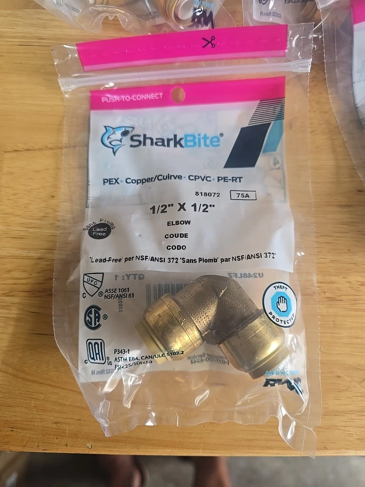 Sharkbite 818072 FOR PEX 1/2" Push-to-Connect 90-Degree Brass Elbow *LOT OF 24* - Image 2 of 2