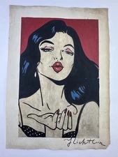 Roy Lichtenstein COA Art Painting Original Drawing Vintage Paper Signed