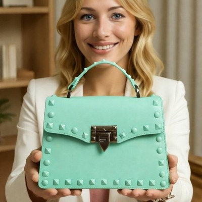 DASTI Studded Jelly Crossbody Bag Mint Green   Mini Size