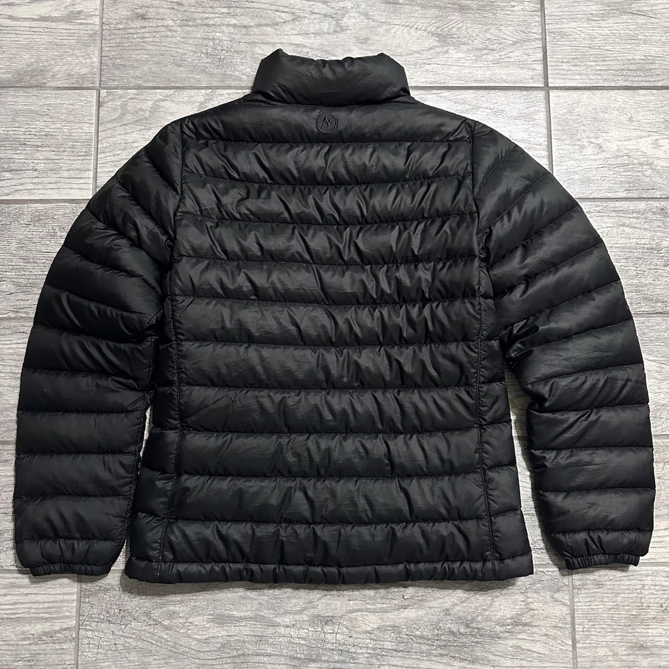 Marmot Hype Down Puffer Jacket Women's Black 700 Duck Down Fill Zip Coat Size M - Image 2 of 4