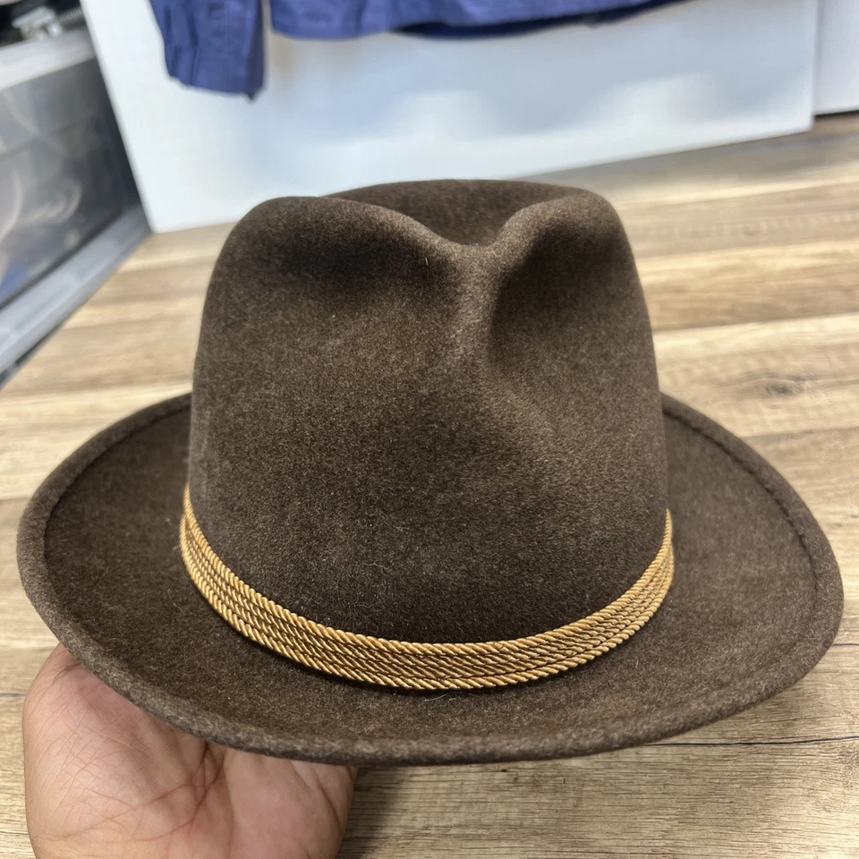 Vintage J.W. Robinson Co. of California Hombres Castor Whoo talla 6 7/8 Foto 3 de 4