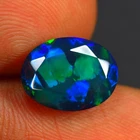 2.34Ct Oval_Natural Black Opal Multi color Play Ethiopian Gemstone
